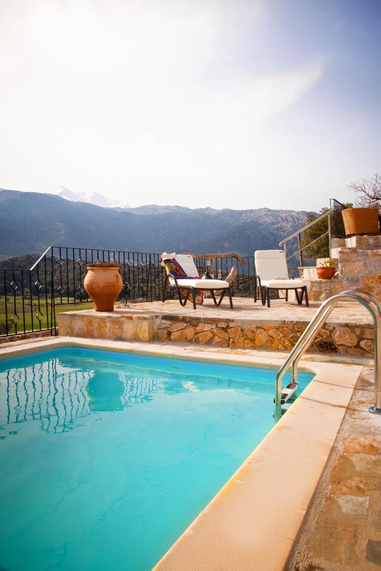 Stone Built Villa Galatia, Poolside & Perfect View Kares Exterior photo